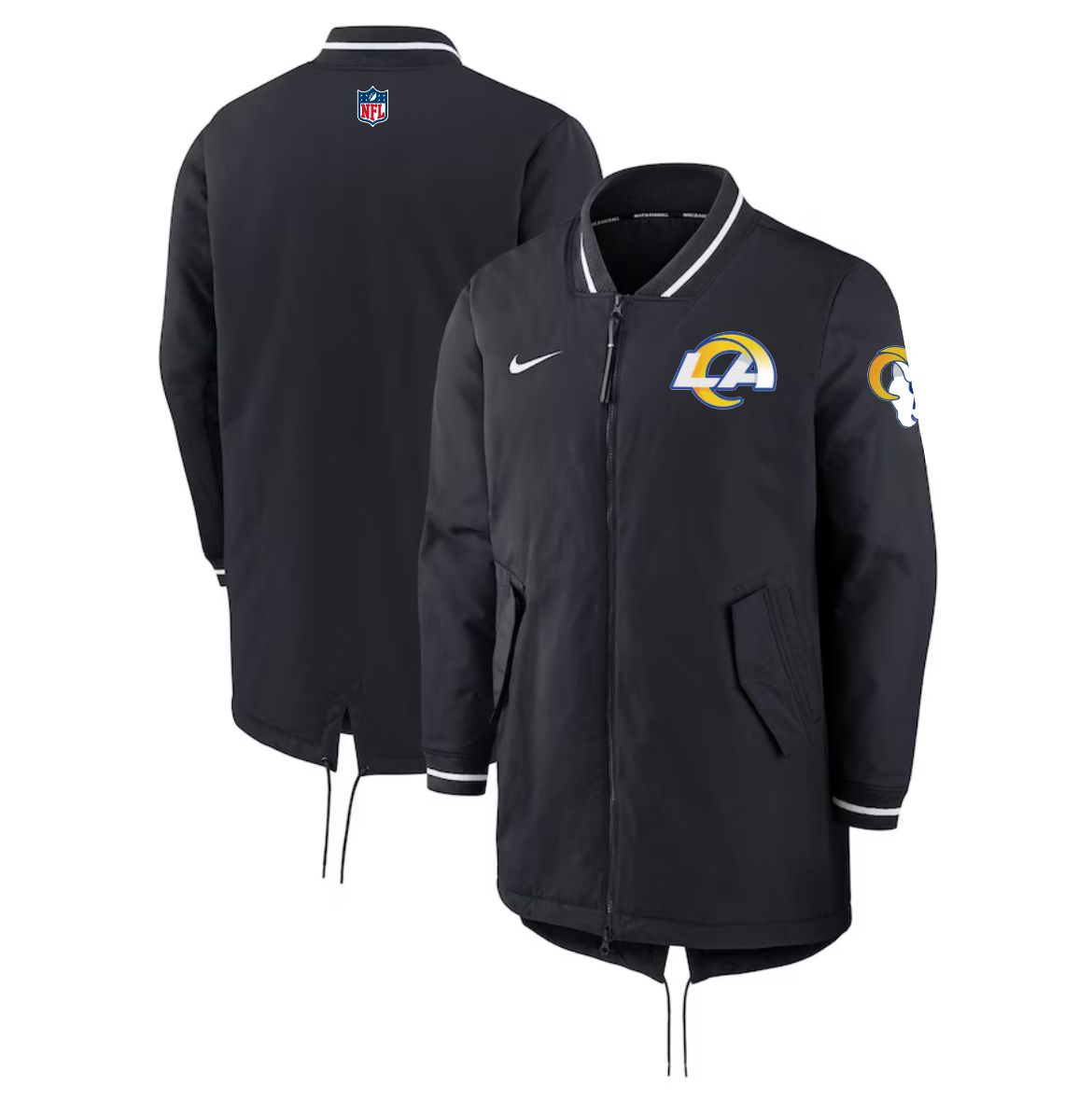 Men 2026 NFL Los Angeles Rams black Extended Cotton Jacket style 01